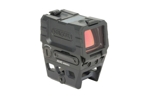 Holosun AEMS-211301 AEMS Black Anodized 1x 2/65 MOA Illuminated Red Circle w/Center Dot Reticle Features Lower 1/3 Co-Witness Mount - Black Rifle Depot
