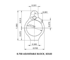 Superlative Arms .750 Adjustable Gas Block - Solid - Melonited