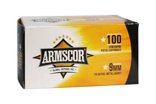 Armscor 50444 Pistol 9mm Luger 115 gr Full Metal Jacket (FMJ) 100 Bx - Black Rifle Depot