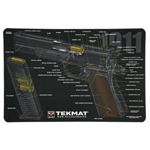 TekMat TEKR171911CA 1911 3D Cutaway Cleaning Mat 11" x 17" - Black Rifle Depot