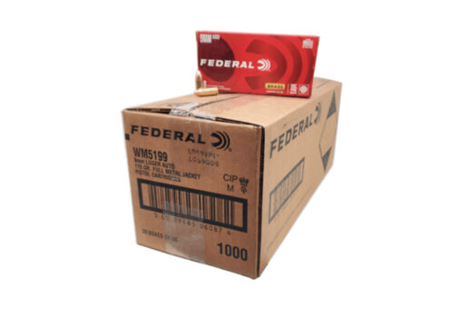Federal Champion 9mm Luger Ammo 115 Grain FMJ Ammo Handgun Ammo - 1000 Rounds - Black Rifle Depot