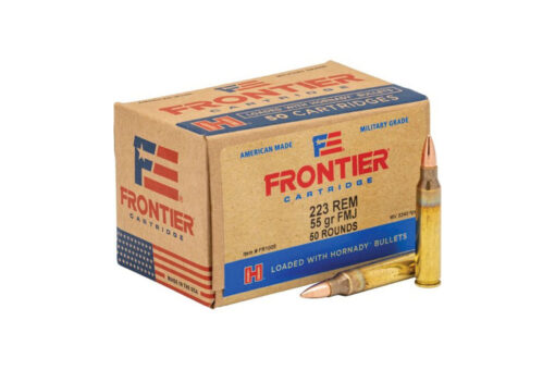 Hornady FR1005 Frontier .223 Remington 55 Grain Full Metal Jacket Rifle Ammo - 50 round box - Black Rifle Depot