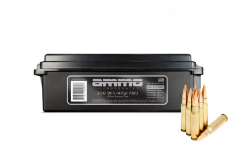 Ammo Inc. .308 Winchester 147 Grain Full Metal Jacket Rifle Ammo - 120 round ammo can - Black Rifle Depot
