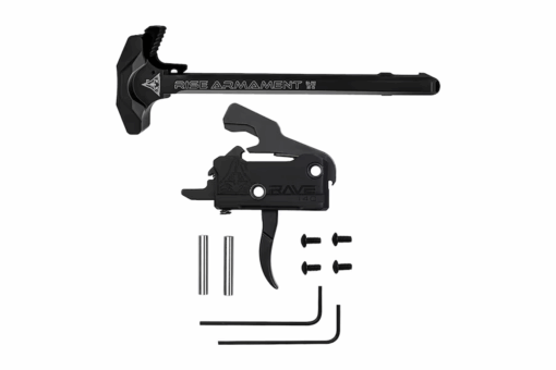 Rise Armament RAVE 140 Curved Trigger + RA-212 Charging Handle Combo - Black Rifle Depot