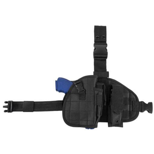 VISM Right Handed Drop Leg MOLLE Holster/Panel/Mag Pouch - Black - Black Rifle Depot