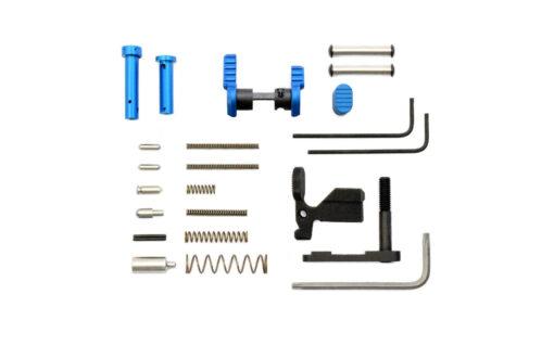 Armaspec Gun Builders Stainless AR 15 Lower Parts Kit - Blue - Black Rifle Depot