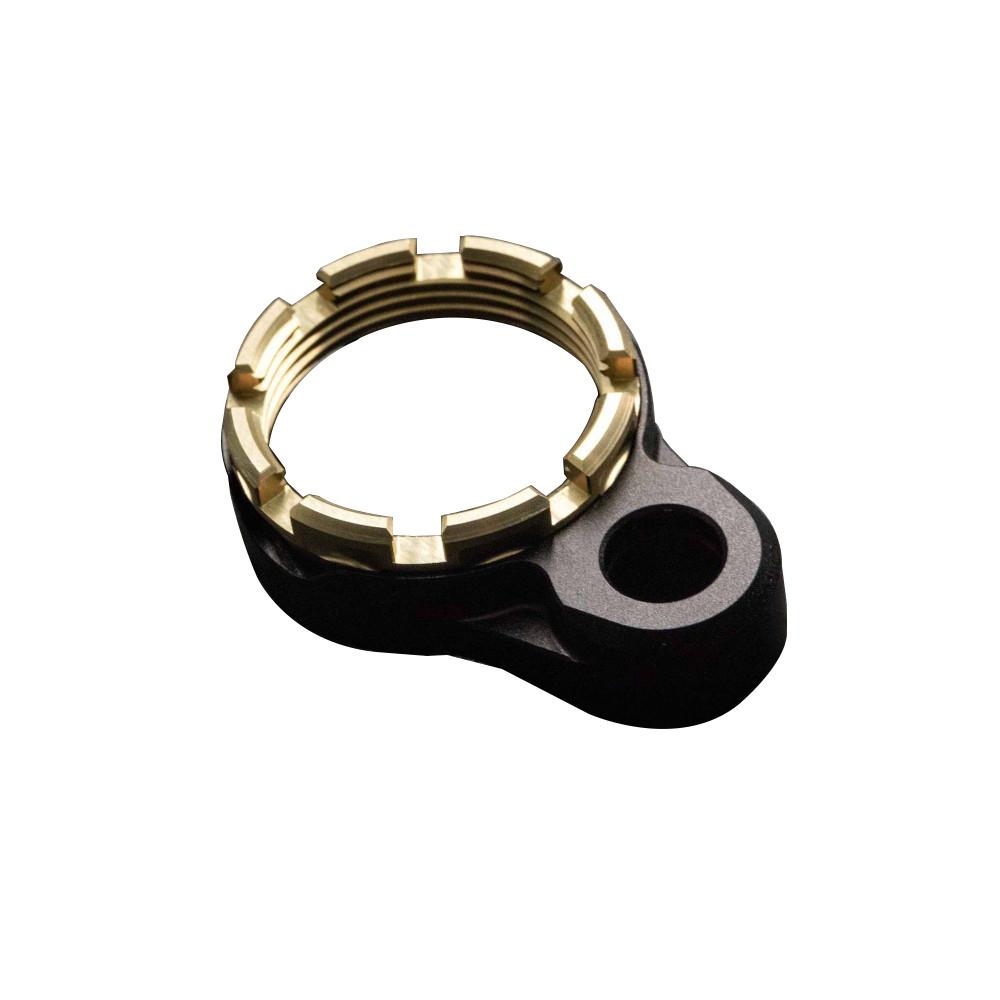 Fortis-LE-Lightweight-Enhanced-AR15-End-Plate-System-K1-Castle-Nut-Tapered-Gold