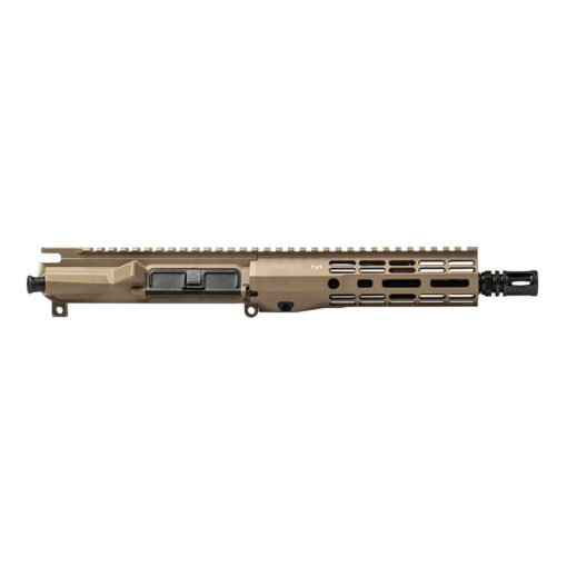 Aero Precision M4E1 Threaded Complete Upper, 8" 5.56 Barrel, 7.3" M-LOK ATLAS R-ONE Handguard - FDE Cerakote - Black Rifle Depot