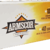 Armscor 50316 Pistol Value Pack 40 S&W 180 gr Full Metal Jacket (FMJ) Value Pack 100 Bx