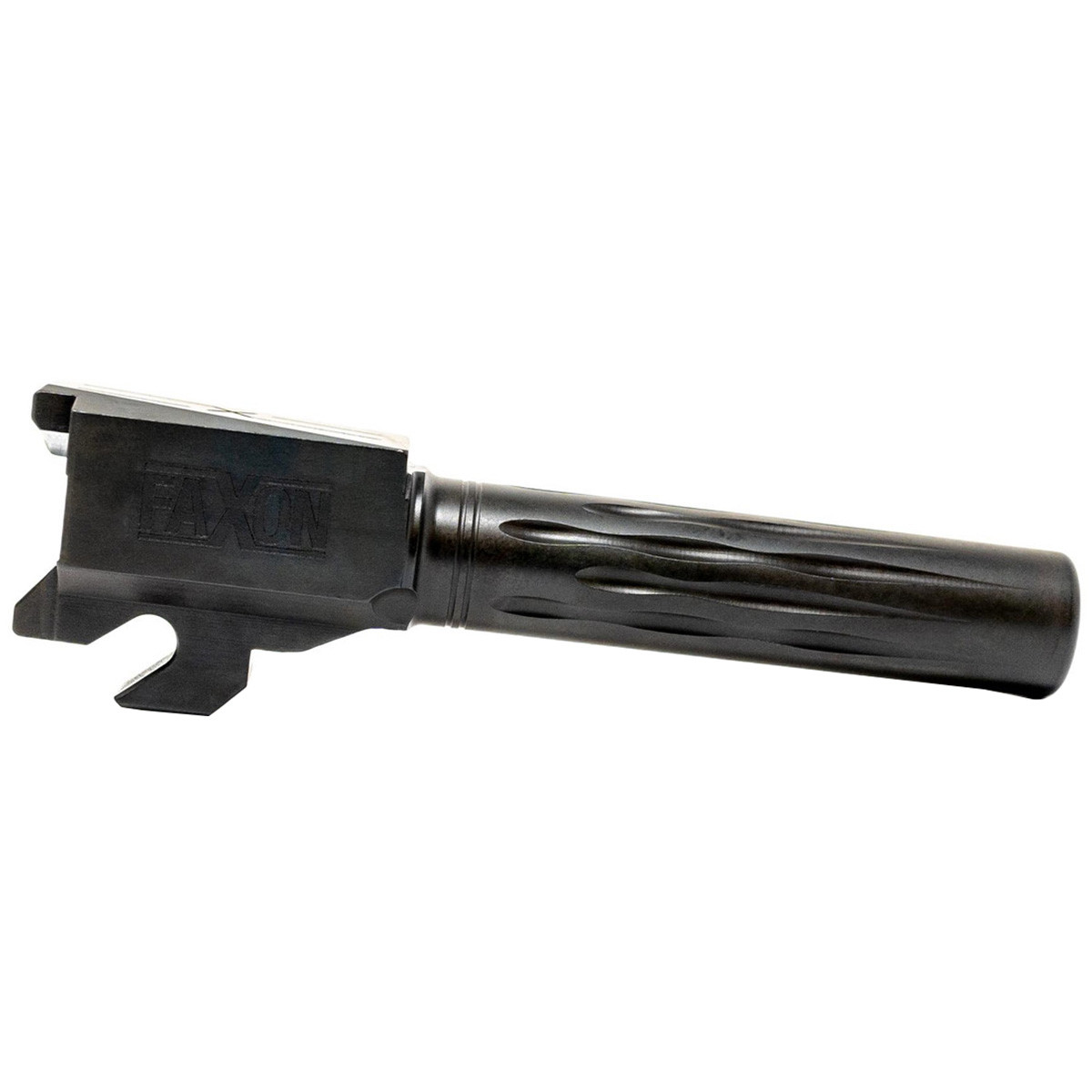 Faxon-Match-Series-Barrel-for-SIG-P320-Compact-w-Patented-Flame-Fluting-416-R-Stainless-QPQ-Nitride-Std.-Length-Non-Threaded-Faxon-Match-Series-Barrel-for-SIG-P320-Compact-w-Patented-Flame-Fluting-416-R-Stainless-QPQ-Nitride-Std.-Length-Non-Threaded Faxon Match Series Barrel for SIG P320 Compact w/ Patented Flame Fluting, 416-R Stainless, QPQ Nitride, Std. Length, Non-Threaded