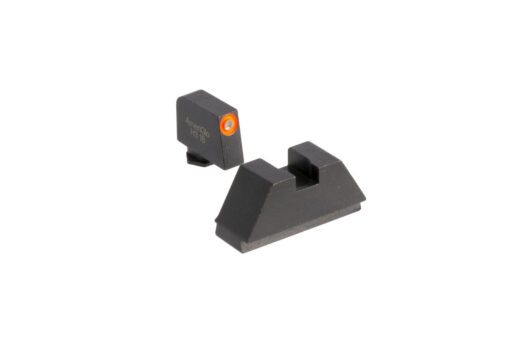 AmeriGlo Suppressor Tritium Night Sights Set - Glock - Green/Orange Front & Black Rear - Black Rifle Depot
