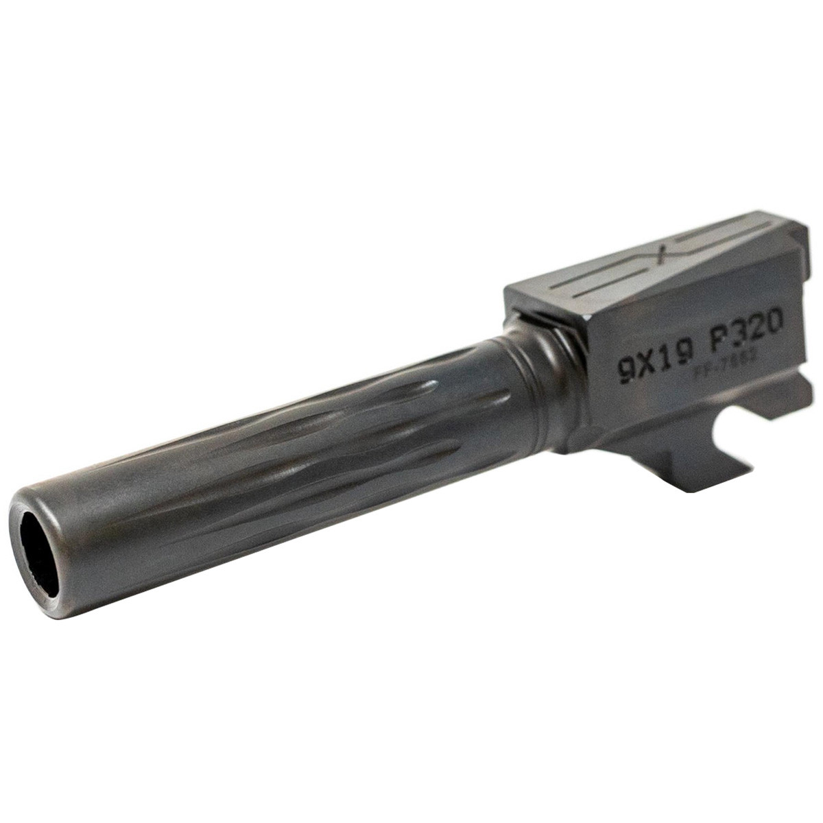 Faxon-Match-Series-Barrel-for-SIG-P320-Compact-w-Patented-Flame-Fluting-416-R-Stainless-QPQ-Nitride-Std.-Length-Non-Threaded-Faxon-Match-Series-Barrel-for-SIG-P320-Compact-w-Patented-Flame-Fluting-416-R-Stainless-QPQ-Nitride-Std.-Length-Non-Threaded Faxon Match Series Barrel for SIG P320 Compact w/ Patented Flame Fluting, 416-R Stainless, QPQ Nitride, Std. Length, Non-Threaded