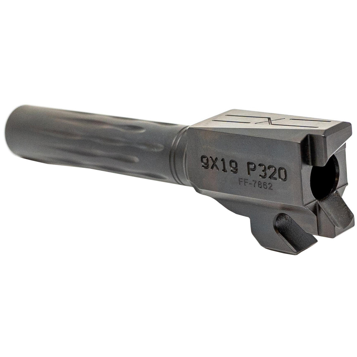 Faxon-Match-Series-Barrel-for-SIG-P320-Compact-w-Patented-Flame-Fluting-416-R-Stainless-QPQ-Nitride-Std.-Length-Non-Threaded-Faxon-Match-Series-Barrel-for-SIG-P320-Compact-w-Patented-Flame-Fluting-416-R-Stainless-QPQ-Nitride-Std.-Length-Non-Threaded Faxon Match Series Barrel for SIG P320 Compact w/ Patented Flame Fluting, 416-R Stainless, QPQ Nitride, Std. Length, Non-Threaded