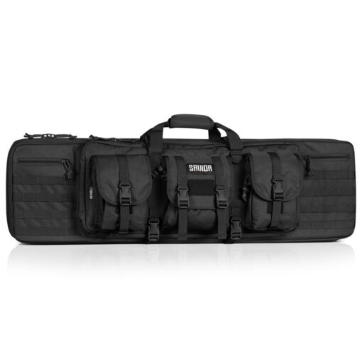 Savior Equipment American Classic Double Rifle Bag - Suitable for Rifle Shotgun, w/ Backpack Strap, 51" Long - Black - Black Rifle Depot