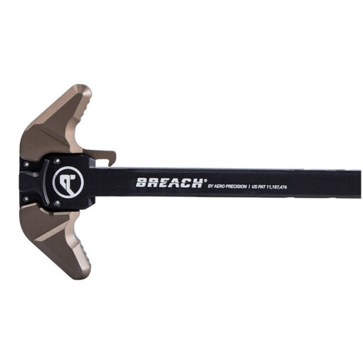 Aero Precision AR-15 Breach Ambi Charging Handle w/ Large Lever - Black/Kodiak Brown - Black Rifle Depot