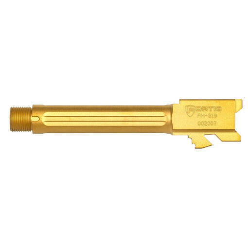 Fortis for Glock 19 Match Grade Barrel with Thread Protector - TiN Coating (Gold) - Black Rifle Depot