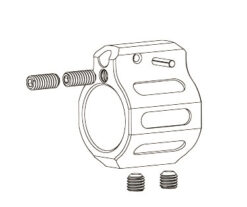 ODIN Works Tunable Low Profile Gas Block - Stainless Steel