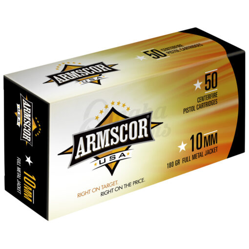 Armscor 10mm FAC10-2N 180 Grain FMJ Ammo - 50 round box - Black Rifle Depot