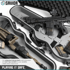 Savior Equipment Discreet Violin Case w/ Built In Synthetic Rubber Molle system, TSA Locks and Keys, Sticker, and 2x Tie Down Strap -Black