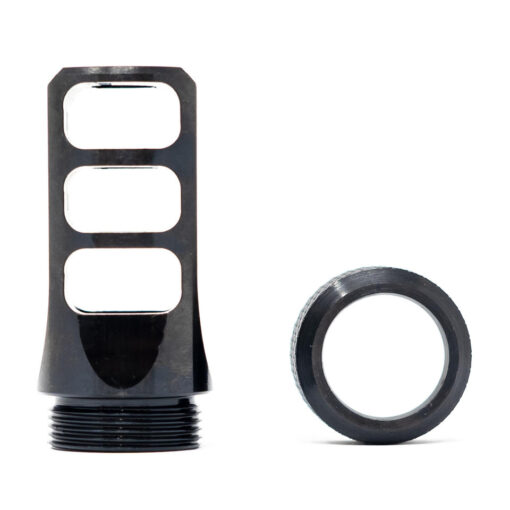 Faxon 8.6 MuzzLok 3-Port Muzzle Brake, Steel, QPQ Nitride - Black Rifle Depot