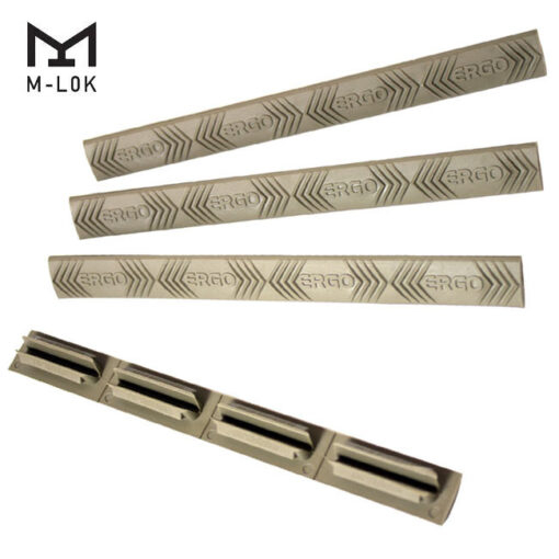 Ergo 4-Slot M-LOK WedgeLok Ergo Logo Rail Cover 4PK Dark Earth - Black Rifle Depot