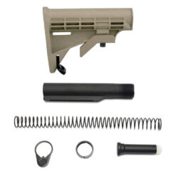 BLACK RIFLE DEPOT Mil Spec AR 15 Stock and Buffer Kit - Tan