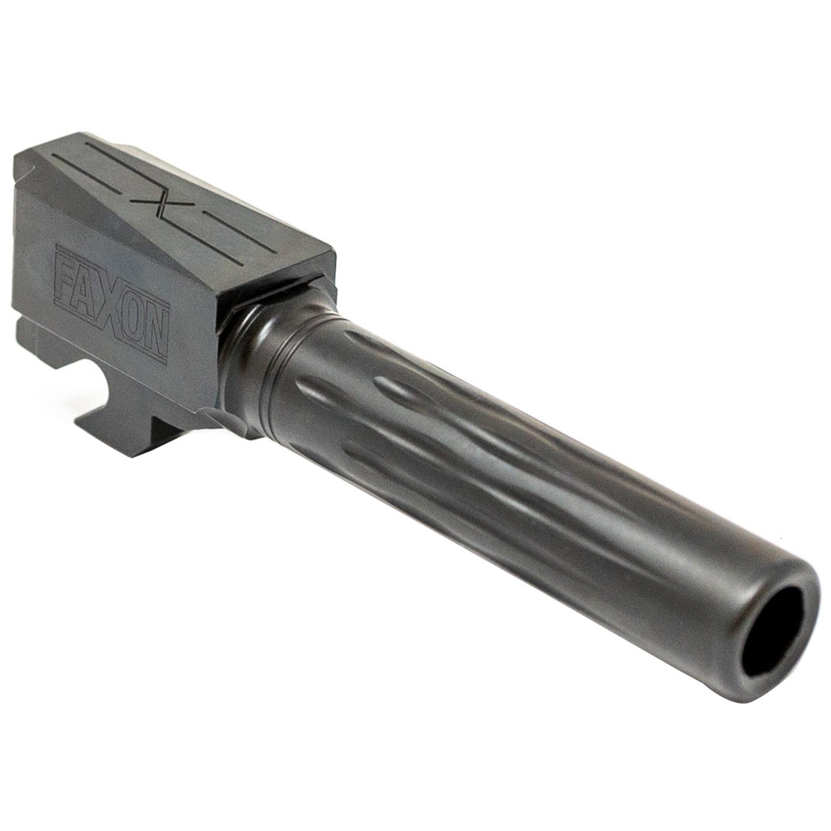 Faxon-Match-Series-Barrel-for-SIG-P320-Compact-w-Patented-Flame-Fluting-416-R-Stainless-QPQ-Nitride-Std.-Length-Non-Threaded-Faxon-Match-Series-Barrel-for-SIG-P320-Compact-w-Patented-Flame-Fluting-416-R-Stainless-QPQ-Nitride-Std.-Length-Non-Threaded Faxon Match Series Barrel for SIG P320 Compact w/ Patented Flame Fluting, 416-R Stainless, QPQ Nitride, Std. Length, Non-Threaded
