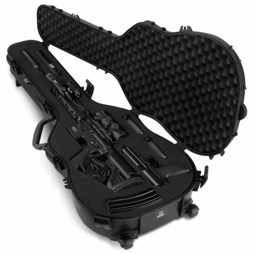 Savior Equipment Discreet Ultimate Guitar Hard Case - Customize Foam w/ Handle and Wheels, 45" Long - Black - Black Rifle Depot