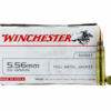 Winchester WM193K M193 5.56NATO 55 Grain FMJ Rifle Ammo - 1000 Round Case