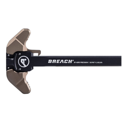 Aero Precision AR-10 Breach Ambi Charging Handle w/ Small Lever - Black/Kodiak Brown - Black Rifle Depot
