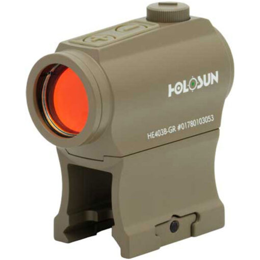Holosun E403BGRFDE HE403B Flat Dark Earth Anodized 1x 2 MOA Green Dot Reticle Includes Battery/Lens Cloth/Mount/T10 L Key - Black Rifle Depot