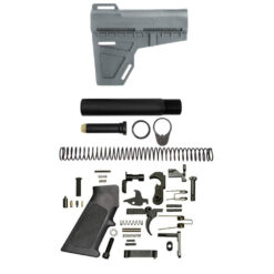 KAK INDUSTRY KAK Shockwave Lower Build Kit GREY, Pistol Lower Build Kit, AR 15 Pistol Lower Build Kit, , AR 15 Lower Build Kit, AR 15 Lower Kit, AR15 Lower Build Kit, AR 15 Lower Parts, AR 15 Lower Receiver Parts, AR15 Kit, AR 15 Kit, Best AR 15 Lower Build Kit, American Made AR 15 Lower Build kit