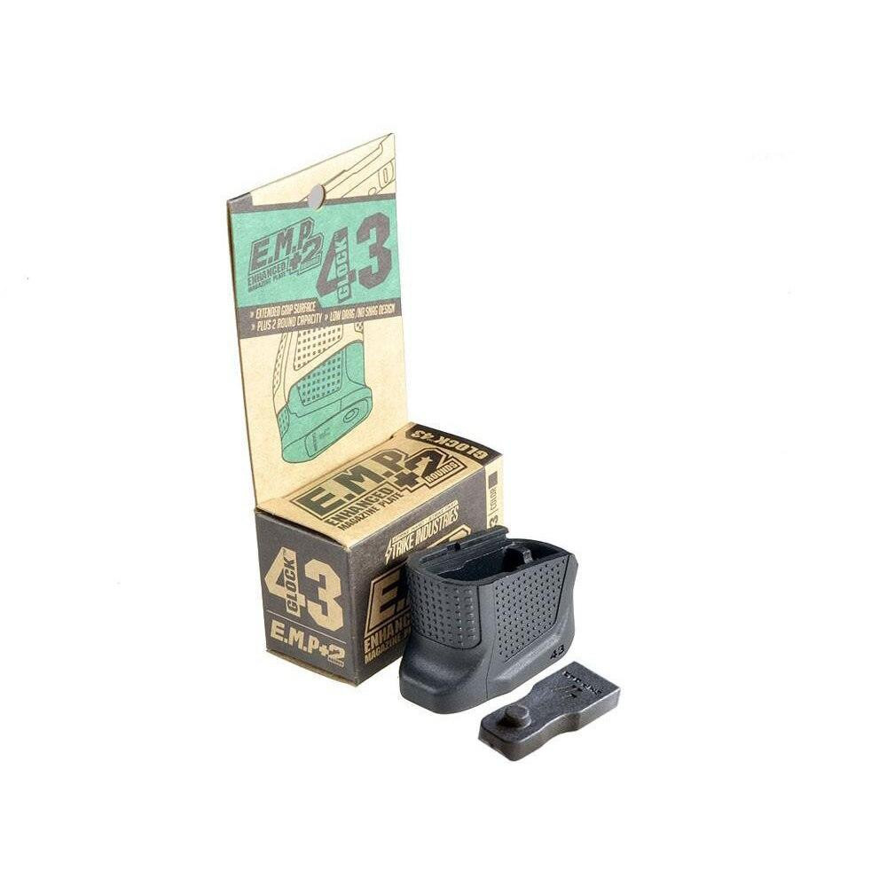 Strike Industries Enhanced Magazine Plate for Glock G43 - Black - STRIKE INDUSTRIES Strike Industries Enhanced Magazine Plate for Glock G43 - Black STRIKE INDUSTRIES Strike Industries Enhanced Magazine Plate for Glock G43 - Black
