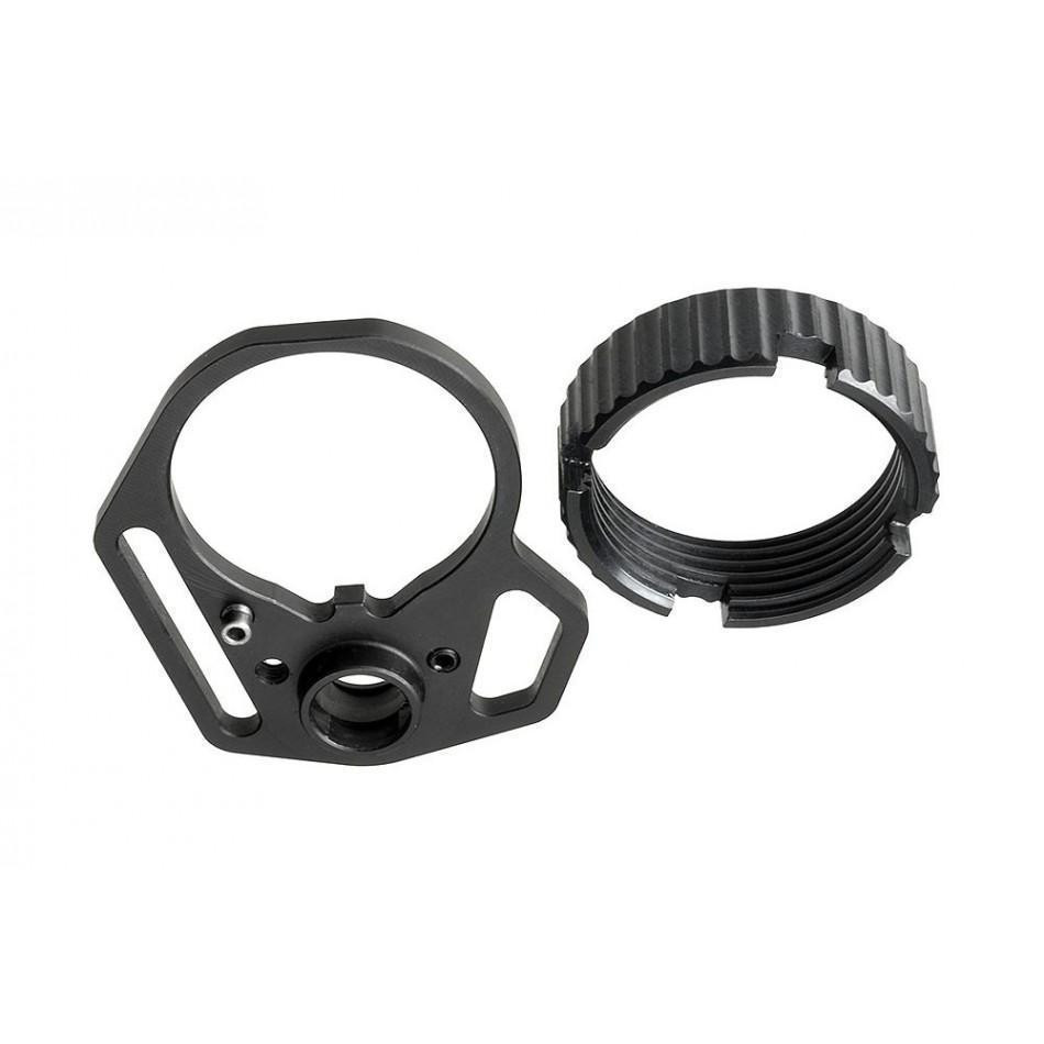 Strike Industries Multi-Function Endplate - STRIKE INDUSTRIES Strike Industries Multi-Function End Plate w/ Anti-Rotation Castle Nut - Black, Castle Nut, AR 15 Parts, AR 15 Spare Parts, AR Parts, AR 15 Lower Parts STRIKE INDUSTRIES Strike Industries Multi-Function End Plate w/ Anti-Rotation Castle Nut - Black, Castle Nut, AR 15 Parts, AR 15 Spare Parts, AR Parts, AR 15 Lower Parts