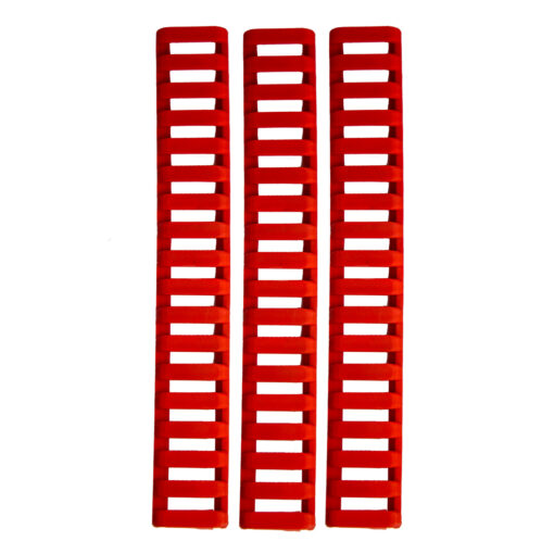 Ergo 18-Slot Ladder LowPro Rail Covers 3PK - Red - Black Rifle Depot