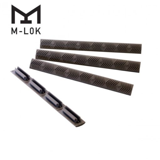 Ergo 4-Slot M-LOK WedgeLok Rail Cover 4PK - OD Green - Black Rifle Depot