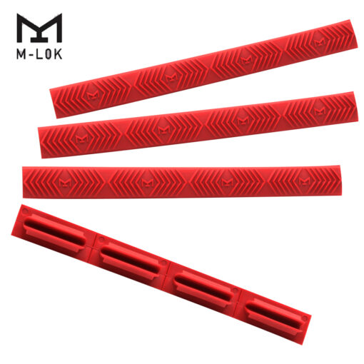 Ergo 4-Slot M-LOK WedgeLok Rail Cover 4PK - Red - Black Rifle Depot