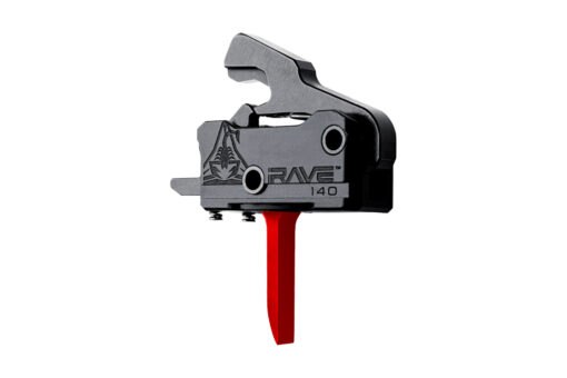 Rise Armament RAVE 140 Drop-in Trigger Flat / Curved - Flat, Red - Black Rifle Depot