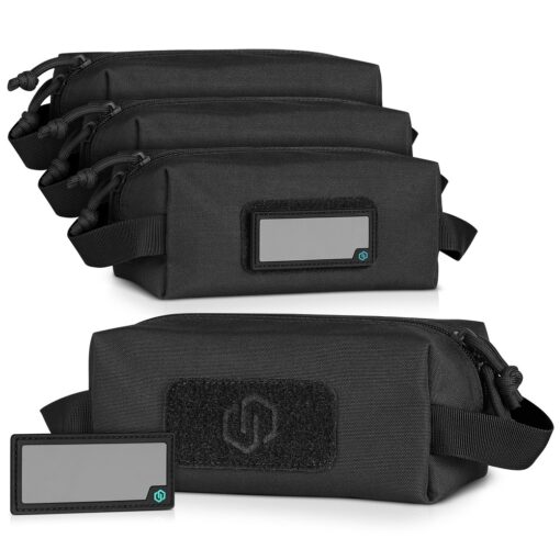Savior Equipment 4-PACK Loose Soft Accessories Carrier, 9"x4"x4" w/ 8 Writeable Patches - Black - Black Rifle Depot