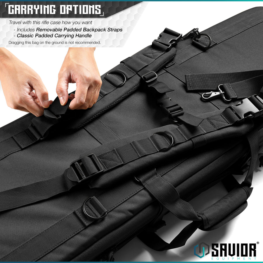 savior-equipment-american-classic-double-rifle-bag-suitable-for-rifle-shotgun-w-backpack-strap-36-long-black-5