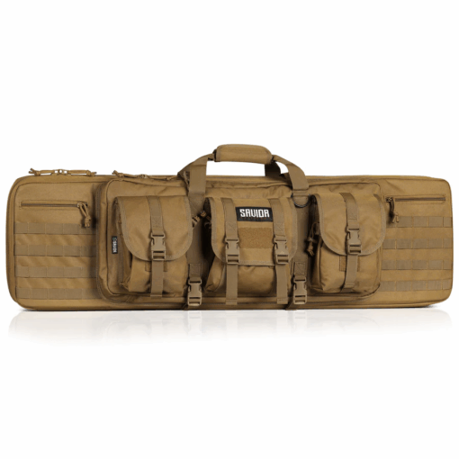 Savior Equipment  American Classic Double Rifle Bag - Suitable for Rifle Shotgun, w/ Backpack Strap - Tan, 36" - Black Rifle Depot