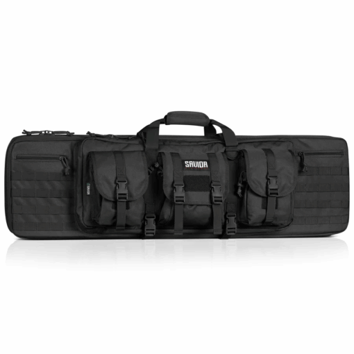 Savior Equipment  American Classic Double Rifle Bag - Suitable for Rifle Shotgun, w/ Backpack Strap - Black, 42" - Black Rifle Depot