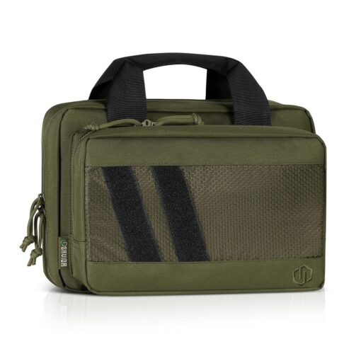 Savior Equipment Specialist Series Low Profile Soft Double Handgun Revolver Bag w/ Built-In Magazine Holder - OD Green - Black Rifle Depot