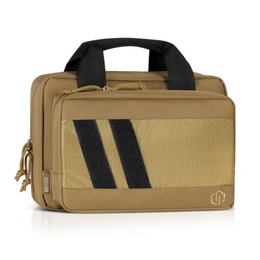 Savior Equipment Specialist Series Low Profile Soft Double Handgun Revolver Bag w/ Built-In Magazine Holder - Tan - Black Rifle Depot