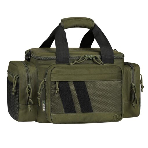 Savior Equipment v2.0 Specialist Range Bag, w/ 3x Individual Pistol Sleeves & ID Velcro Patches, Adjustable Divider, Oversize Shoulder Pad - OD Green - Black Rifle Depot