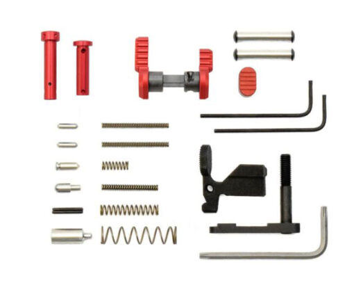 Armaspec AR-10 Gun Builders Stainless Lower Parts Kit - Red - Black Rifle Depot