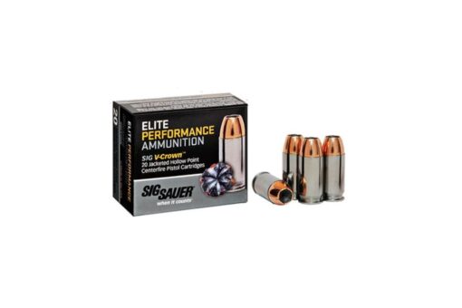 Sig Sauer E9MMA2-20 Elite Performance 9mmLuger 124gr V-Crown Jacketed Hollow Point 20 Per Box - Black Rifle Depot