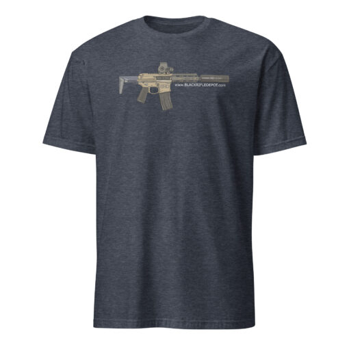 BRD Suppressed SBR T-Shirt - Heather Navy, XL - Black Rifle Depot