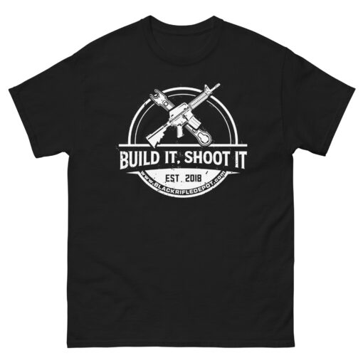 Build It, Shoot It Short Sleeve T-Shirt - White Logo - Black, XL - Black Rifle Depot