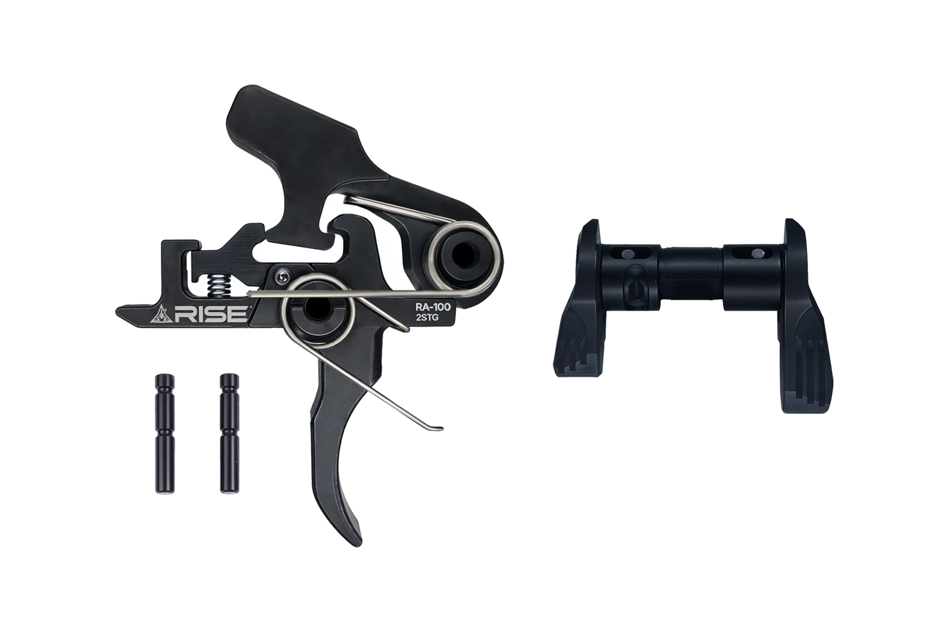 31061 Rise Armament RA-100 two-stage trigger and RA-6423 black ambidextrous safety selector kit with pins